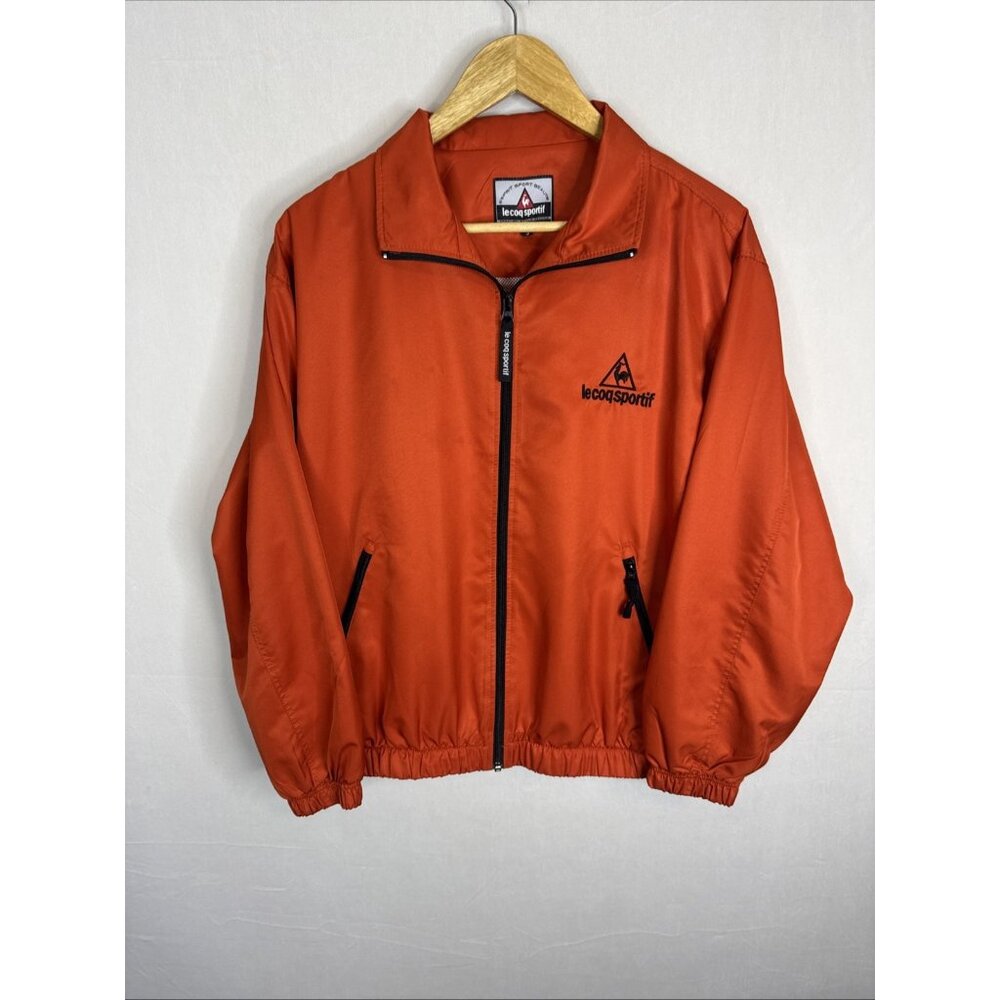 Le Coq Sportif Orange Windbreaker Jacket Small‎ Vintage